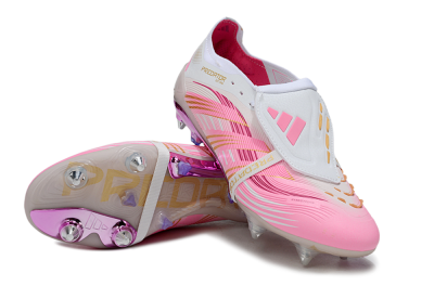 Men's Adidas Predator 25 Elite Foldover Tongue SG Football Boots - Pink/White/Gold