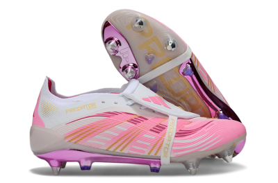 Men's Adidas Predator 25 Elite Foldover Tongue SG Football Boots - Pink/White/Gold