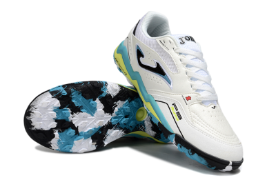 Men's Joma Top Flex TF Football Shoes - White/Jade/Yellow