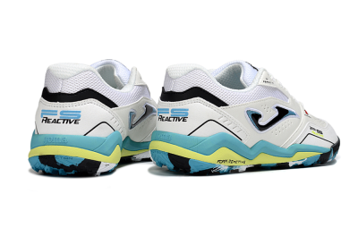 Men's Joma Top Flex TF Football Shoes - White/Jade/Yellow