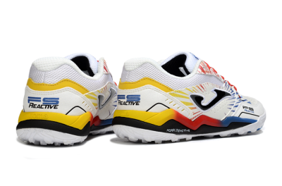 Men's Joma Top Flex TF Football Shoes - White/Blue/Red/Yellow