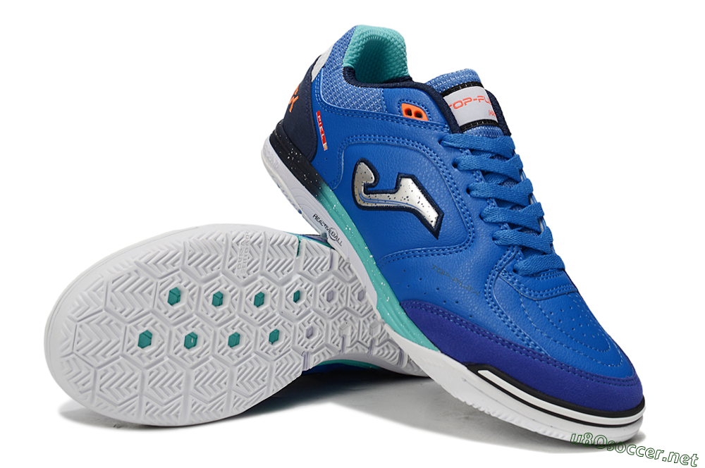 Men's Joma Top Flex IC Football Shoes - Blue/Silver/Black 3
