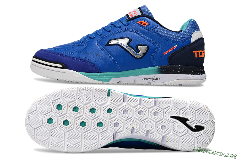 Men's Joma Top Flex IC Football Shoes - Blue/Silver/Black 1