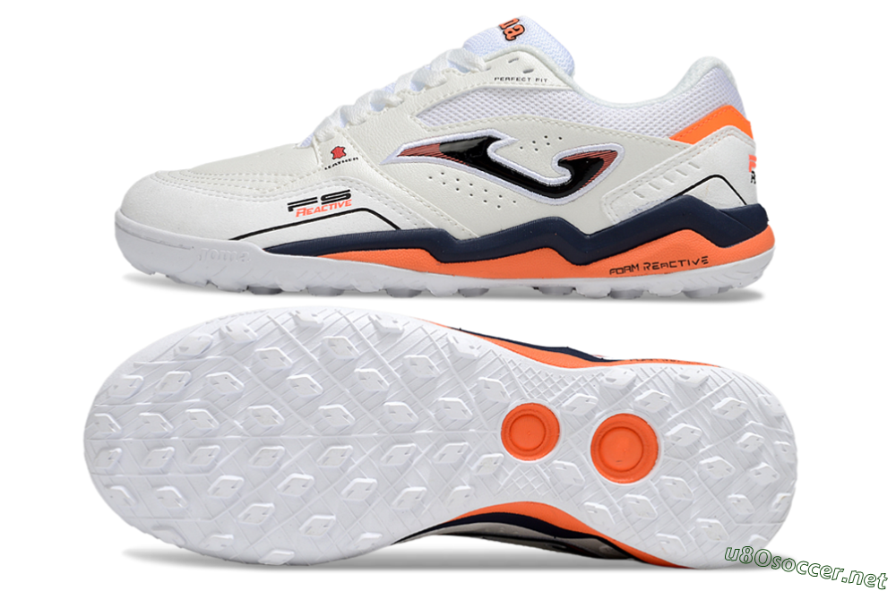 Men's Joma Top Flex TF Football Shoes - White/Blue/Red 1