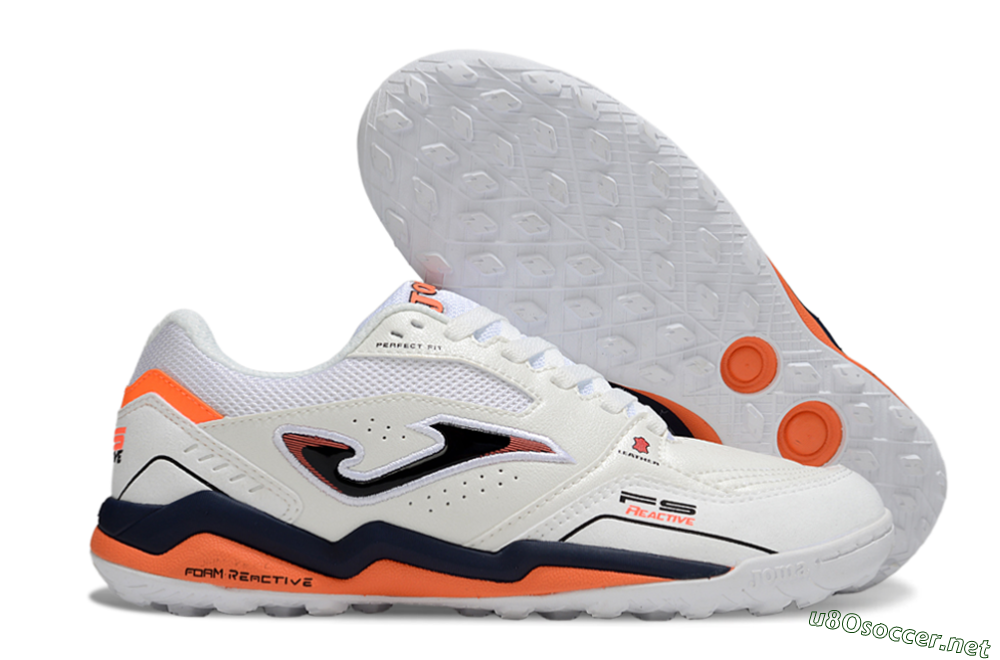 Men's Joma Top Flex TF Football Shoes - White/Blue/Red 2