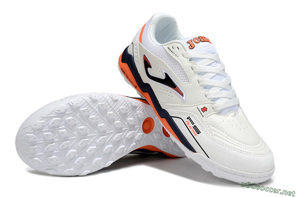 Men's Joma Top Flex TF Football Shoes - White/Blue/Red 3