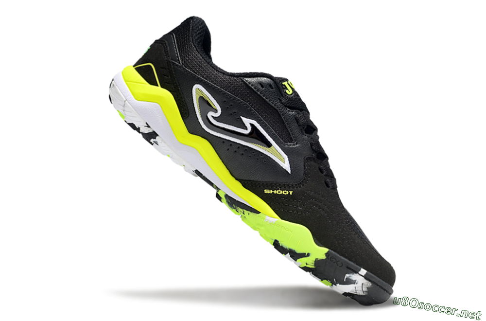 Men's Joma Top Flex TF Football Shoes - Black/White/Yellow 4