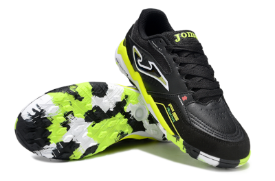 Men's Joma Top Flex TF Football Shoes - Black/White/Yellow