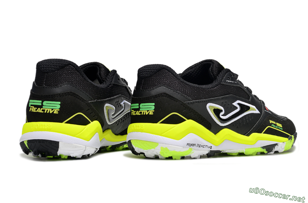 Men's Joma Top Flex TF Football Shoes - Black/White/Yellow 6