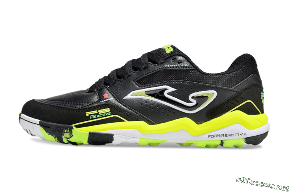 Men's Joma Top Flex TF Football Shoes - Black/White/Yellow 0