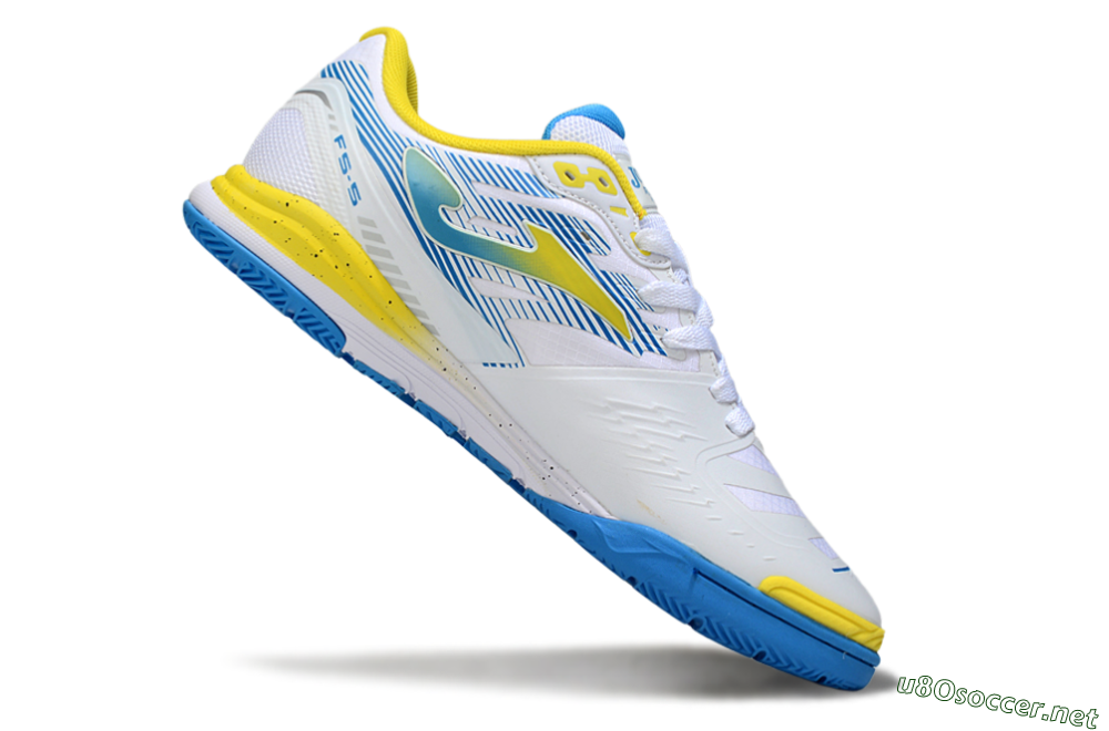 Men's Joma Top Flex IC Football Shoes - White/Blue/Yellow 4