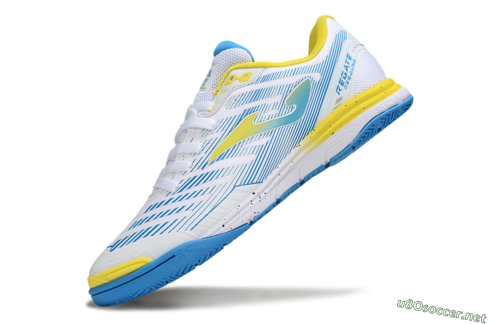 Men's Joma Top Flex IC Football Shoes - White/Blue/Yellow 5