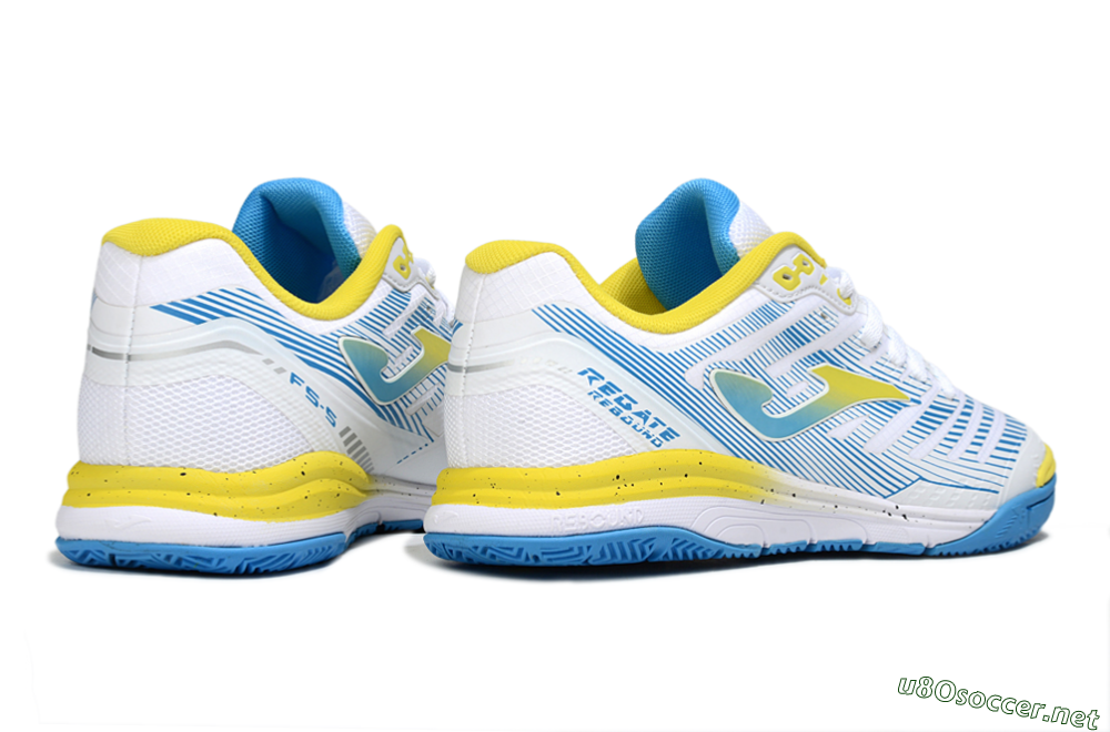 Men's Joma Top Flex IC Football Shoes - White/Blue/Yellow 6