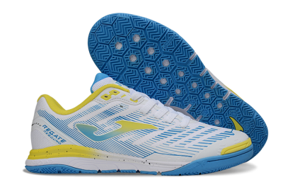 Men's Joma Top Flex IC Football Shoes - White/Blue/Yellow