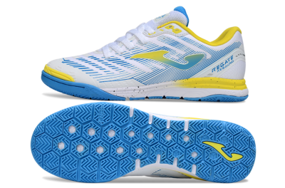 Men's Joma Top Flex IC Football Shoes - White/Blue/Yellow