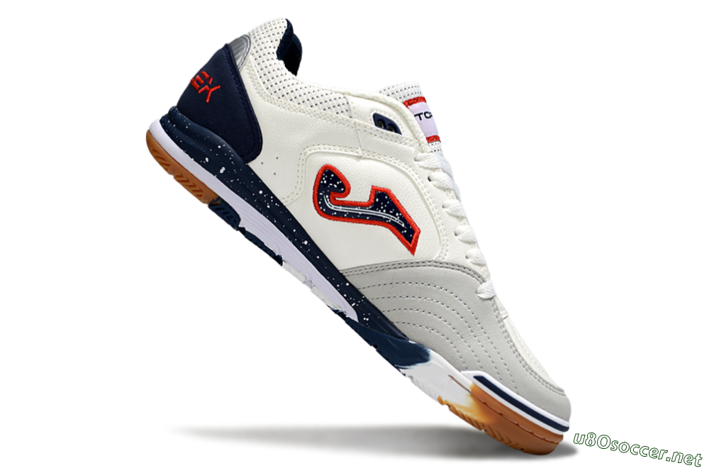 Men's Joma Top Flex IC Football Shoes - White/Blue/Red 4