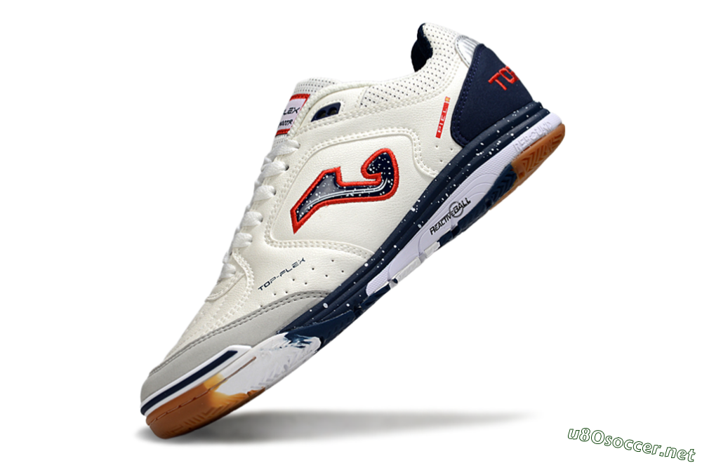 Men's Joma Top Flex IC Football Shoes - White/Blue/Red 5