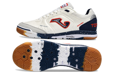 Men's Joma Top Flex IC Football Shoes - White/Blue/Red