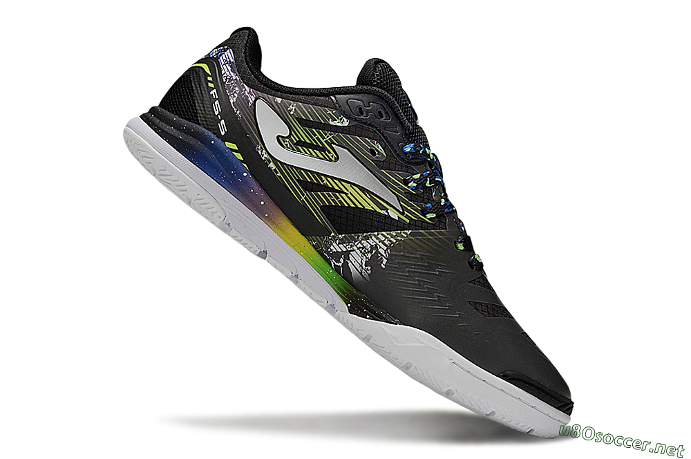 Men's Joma Top Flex IC Football Shoes - Black/White/Yellow 4