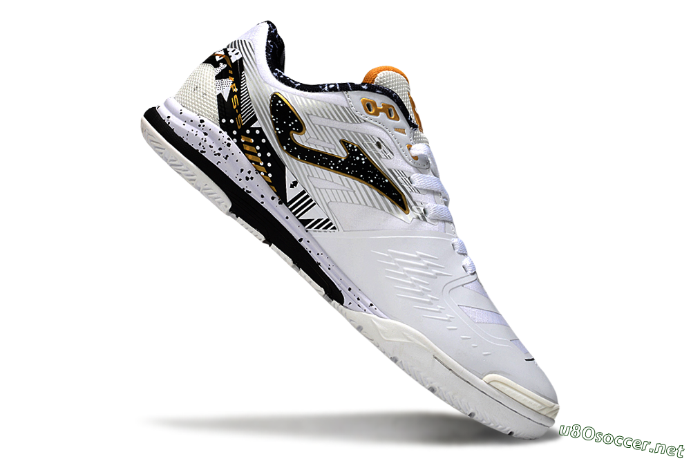 Men's Joma Top Flex IC Football Shoes - White/Black/Gold 4