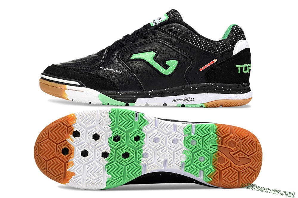 Men's Joma Top Flex IC Football Shoes - Black/Yellow/White 1