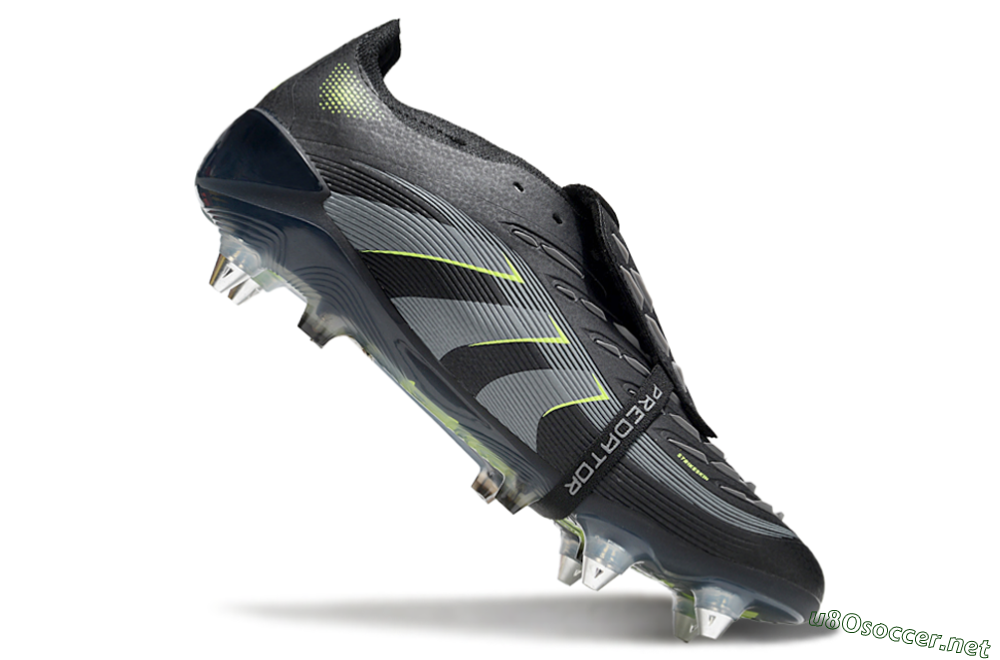 Men's Adidas Predator 25 Elite Foldover Tongue SG Football Boots - Black/Grey/Yellow 4