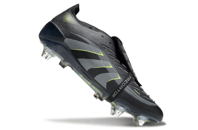 Men's Adidas Predator 25 Elite Foldover Tongue SG Football Boots - Black/Grey/Yellow