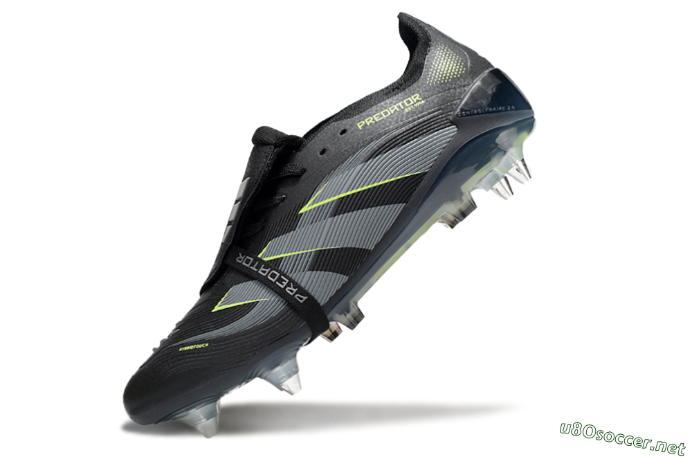 Men's Adidas Predator 25 Elite Foldover Tongue SG Football Boots - Black/Grey/Yellow 5