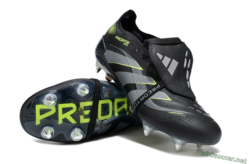 Men's Adidas Predator 25 Elite Foldover Tongue SG Football Boots - Black/Grey/Yellow 3