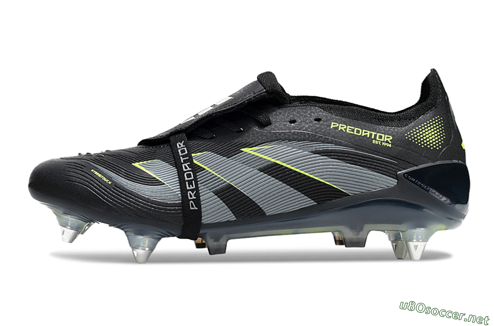 Men's Adidas Predator 25 Elite Foldover Tongue SG Football Boots - Black/Grey/Yellow 0