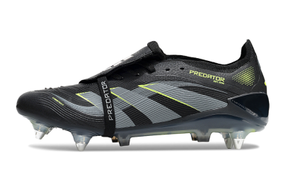 Men's Adidas Predator 25 Elite Foldover Tongue SG Football Boots - Black/Grey/Yellow