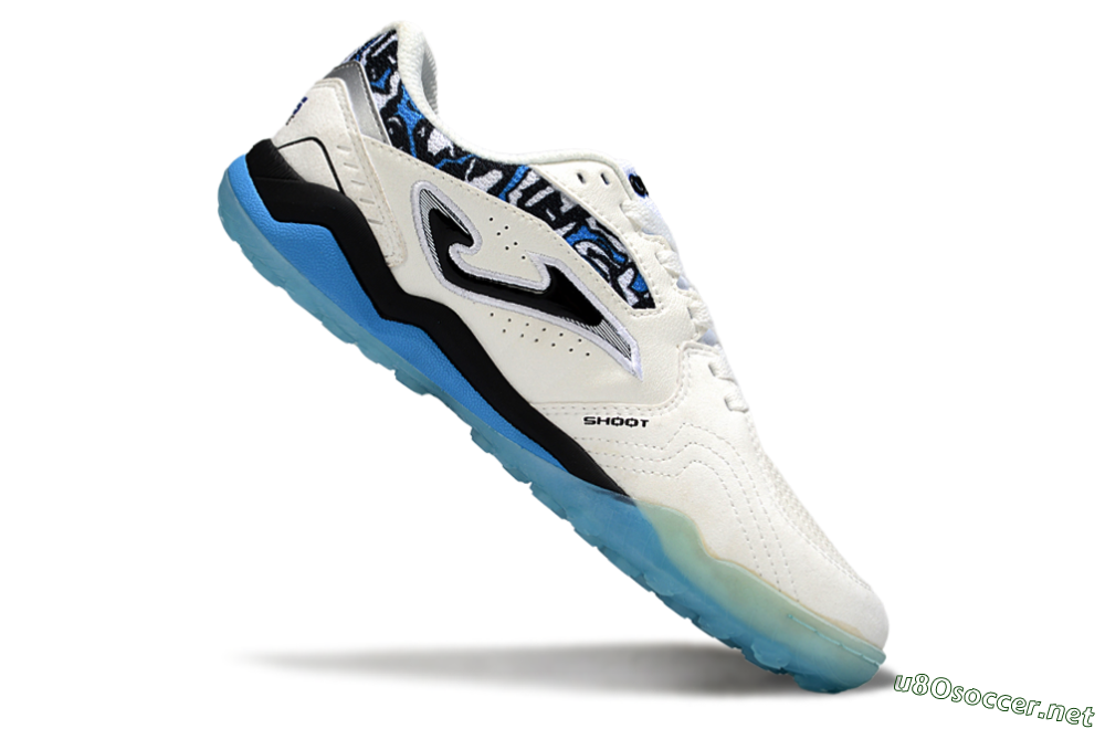 Men's Joma Top Flex TF Football Shoes - White/Black/Blue 4