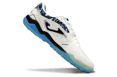 Men's Joma Top Flex TF Football Shoes - White/Black/Blue