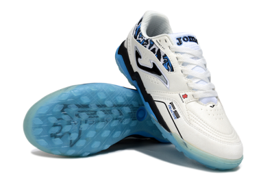 Men's Joma Top Flex TF Football Shoes - White/Black/Blue
