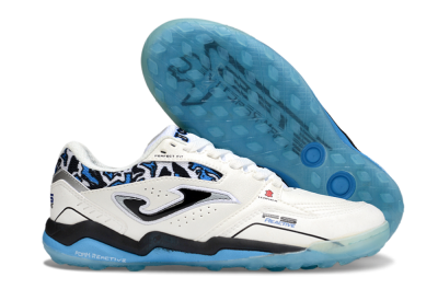 Men's Joma Top Flex TF Football Shoes - White/Black/Blue