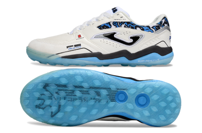Men's Joma Top Flex TF Football Shoes - White/Black/Blue