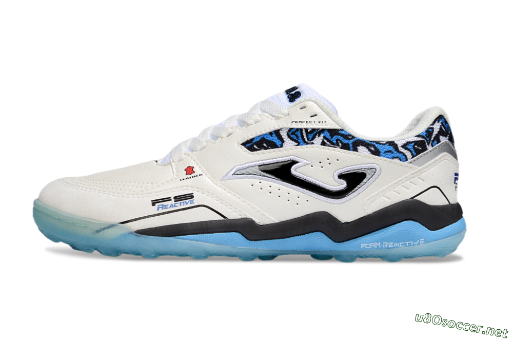 Men's Joma Top Flex TF Football Shoes - White/Black/Blue 0