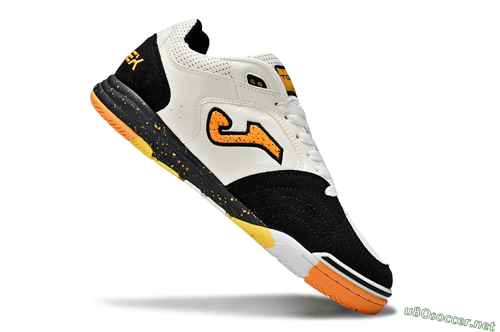 Men's Joma Top Flex IC Football Shoes - White/Yellow/Black 4