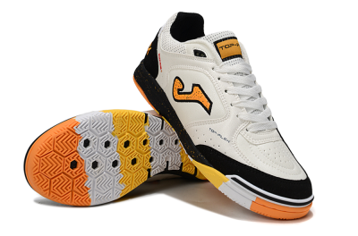 Men's Joma Top Flex IC Football Shoes - White/Yellow/Black
