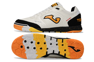 Men's Joma Top Flex IC Football Shoes - White/Yellow/Black