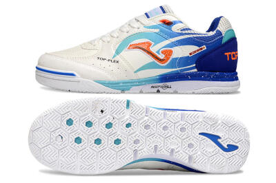 Men's Joma Top Flex IC Football Shoes - White/Red/Blue