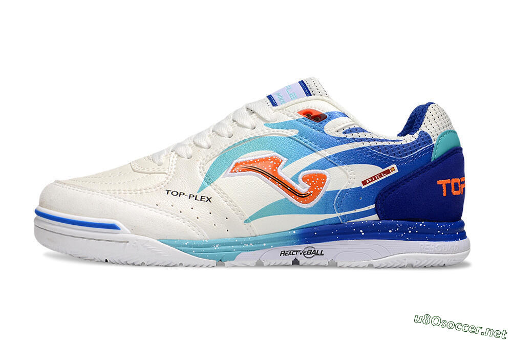 Men's Joma Top Flex IC Football Shoes - White/Red/Blue 0