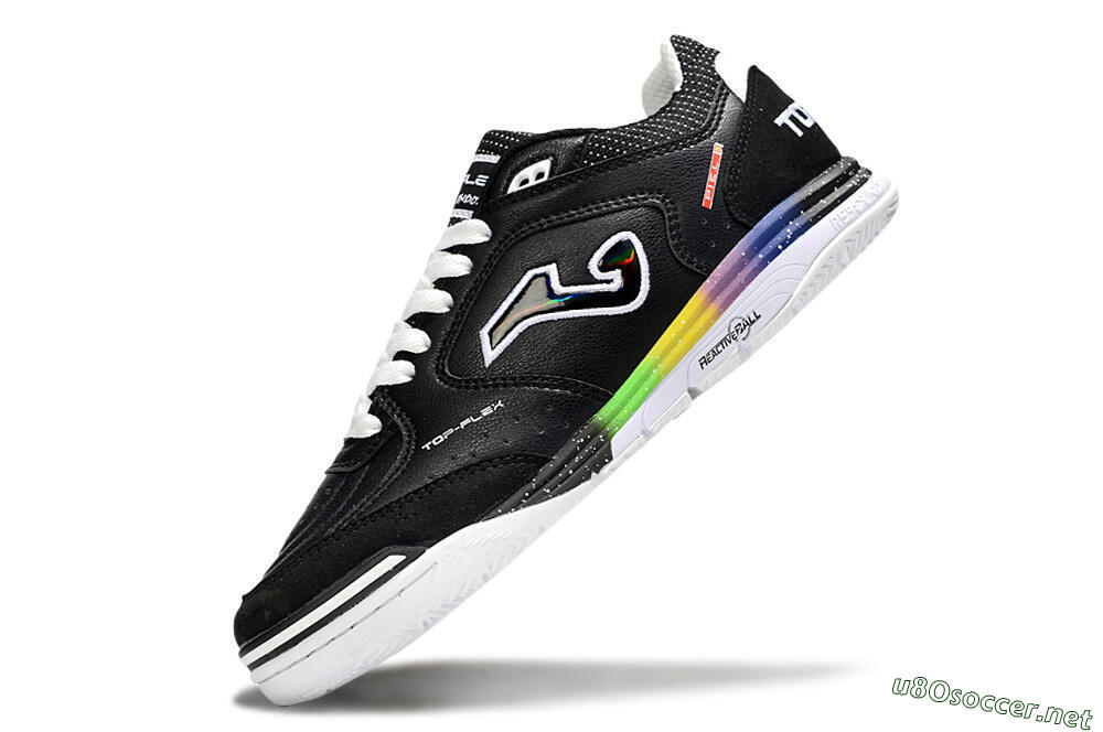 Men's Joma Top Flex IC Football Shoes - Black/White/Red 5
