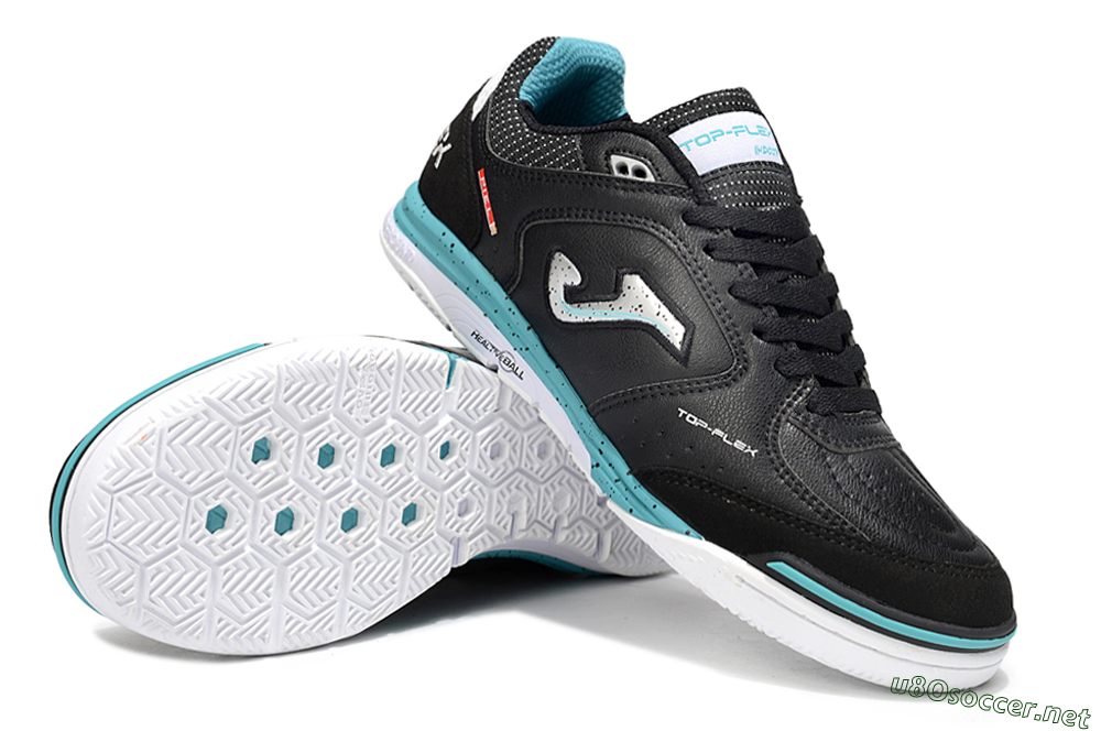 Men's Joma Top Flex IC Football Shoes - Black/Silver/Blue 3