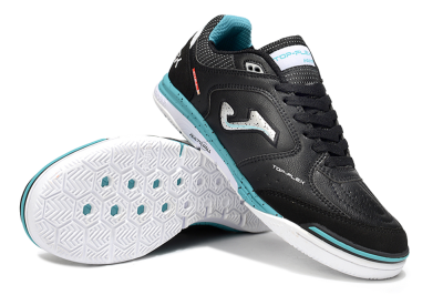 Men's Joma Top Flex IC Football Shoes - Black/Silver/Blue