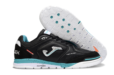 Men's Joma Top Flex IC Football Shoes - Black/Silver/Blue
