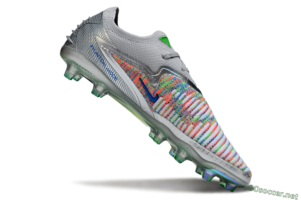 Unisex Nike Phantom 6 Elite AG Football Boots - Grey/Silver/Red 4