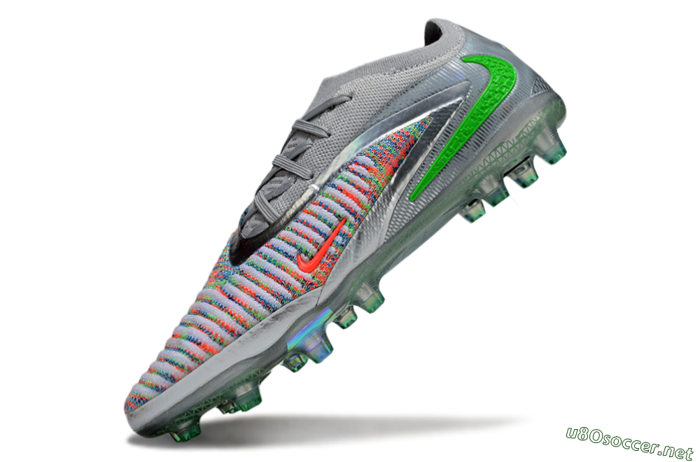 Unisex Nike Phantom 6 Elite AG Football Boots - Grey/Silver/Red 5