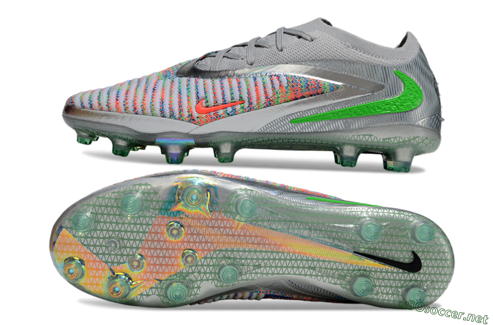 Unisex Nike Phantom 6 Elite AG Football Boots - Grey/Silver/Red 1
