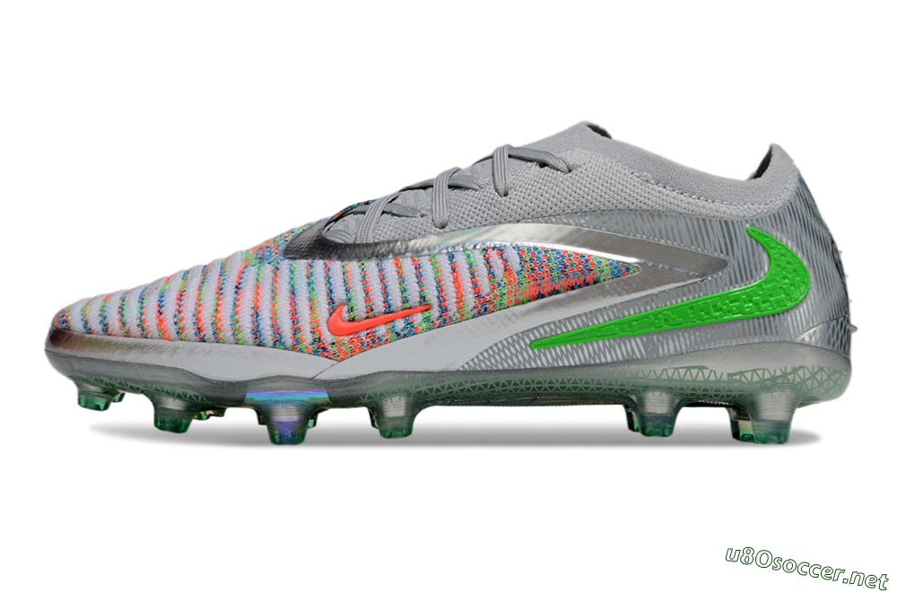 Unisex Nike Phantom 6 Elite AG Football Boots - Grey/Silver/Red 0